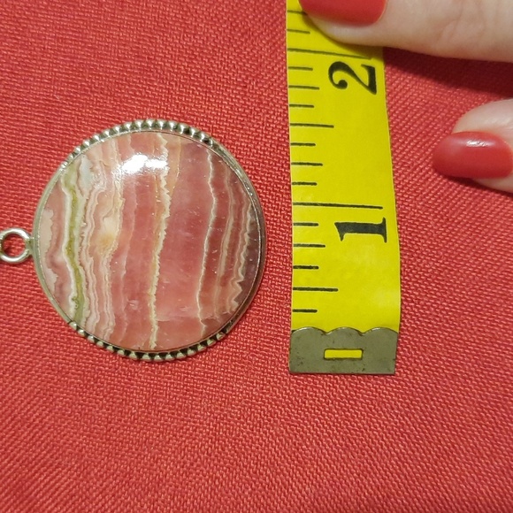 Rhodochrosite sterling silver pendant - Picture 5 of 6